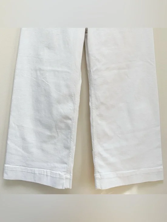 Anthropologie Maeve The Colette Crop Wide-Leg High Rise Jeans in White size 30 - Picture 5 of 13